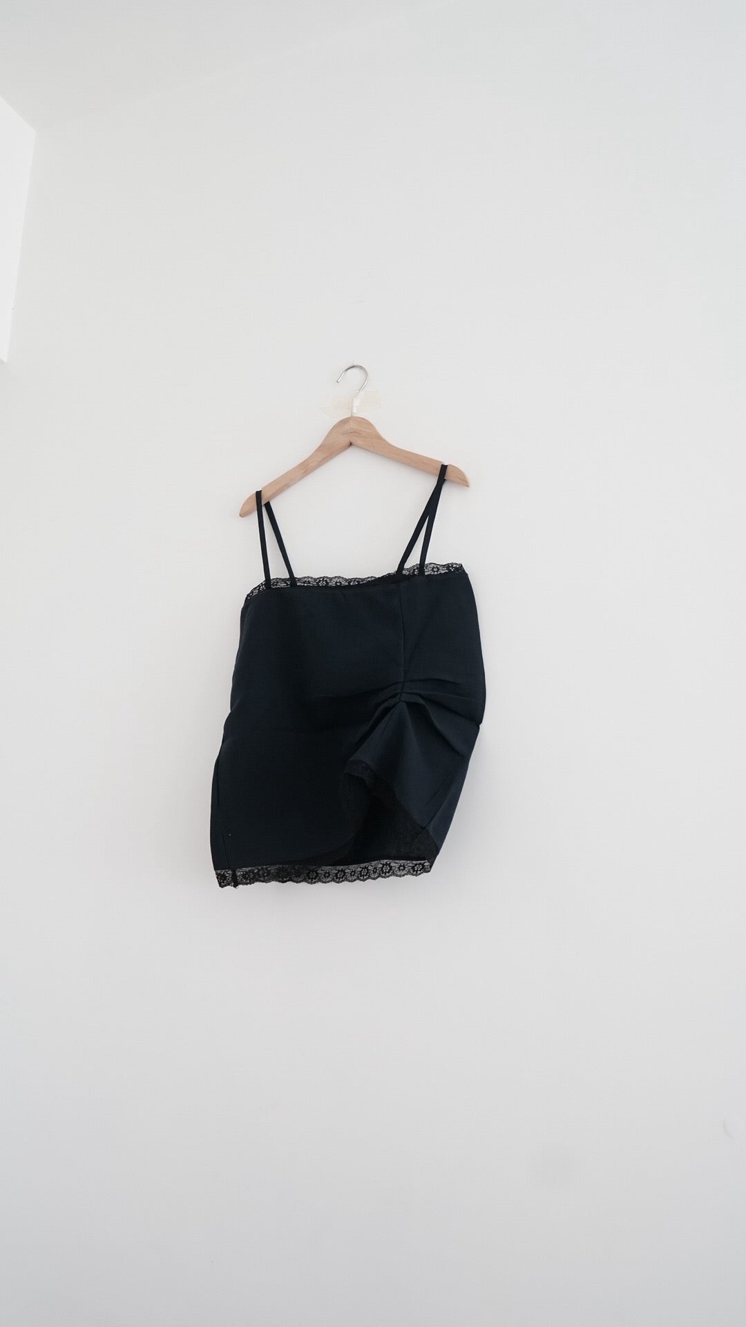 victoria lace trim camisole top in navy (pre-order)