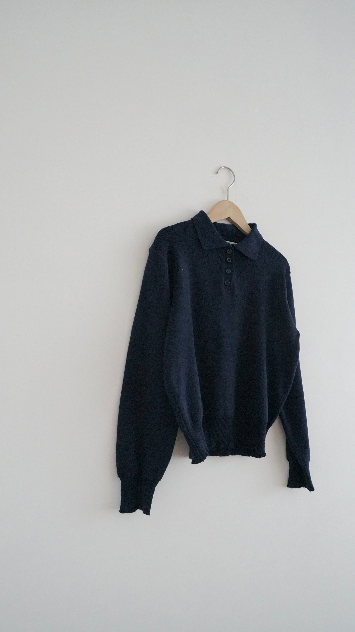 classic polo sweater in navy ( pre-order )