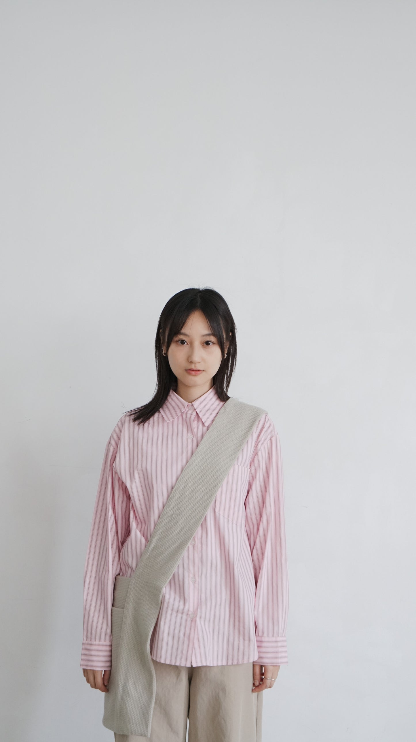 90s vintage striped shirt in rose pink ( pre-order )