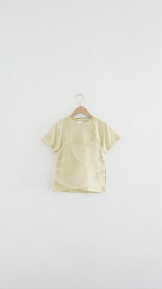 two-in-one tee in pistachioi green