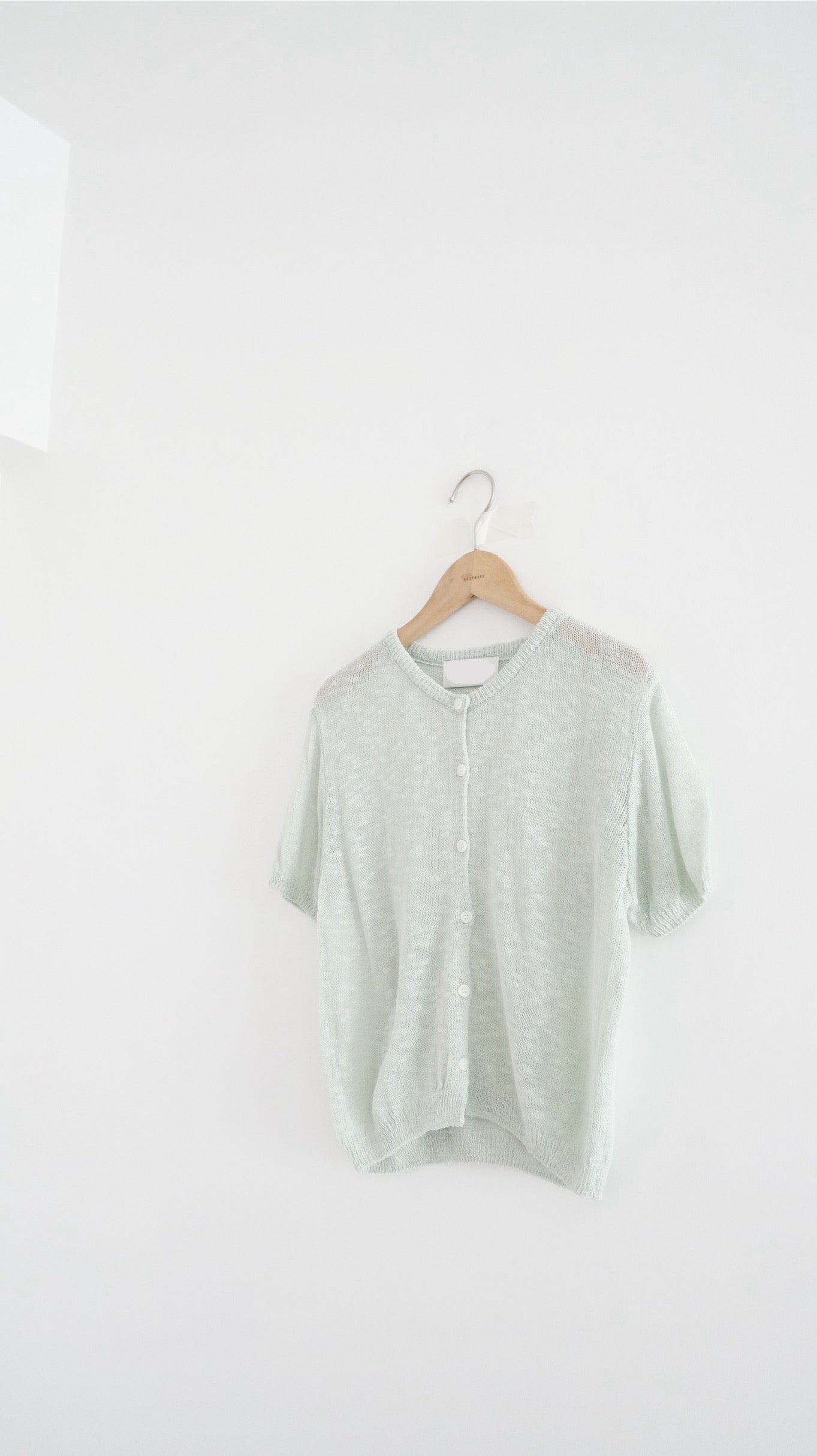 sheer short sleeve cardigan in mint (pre-order)