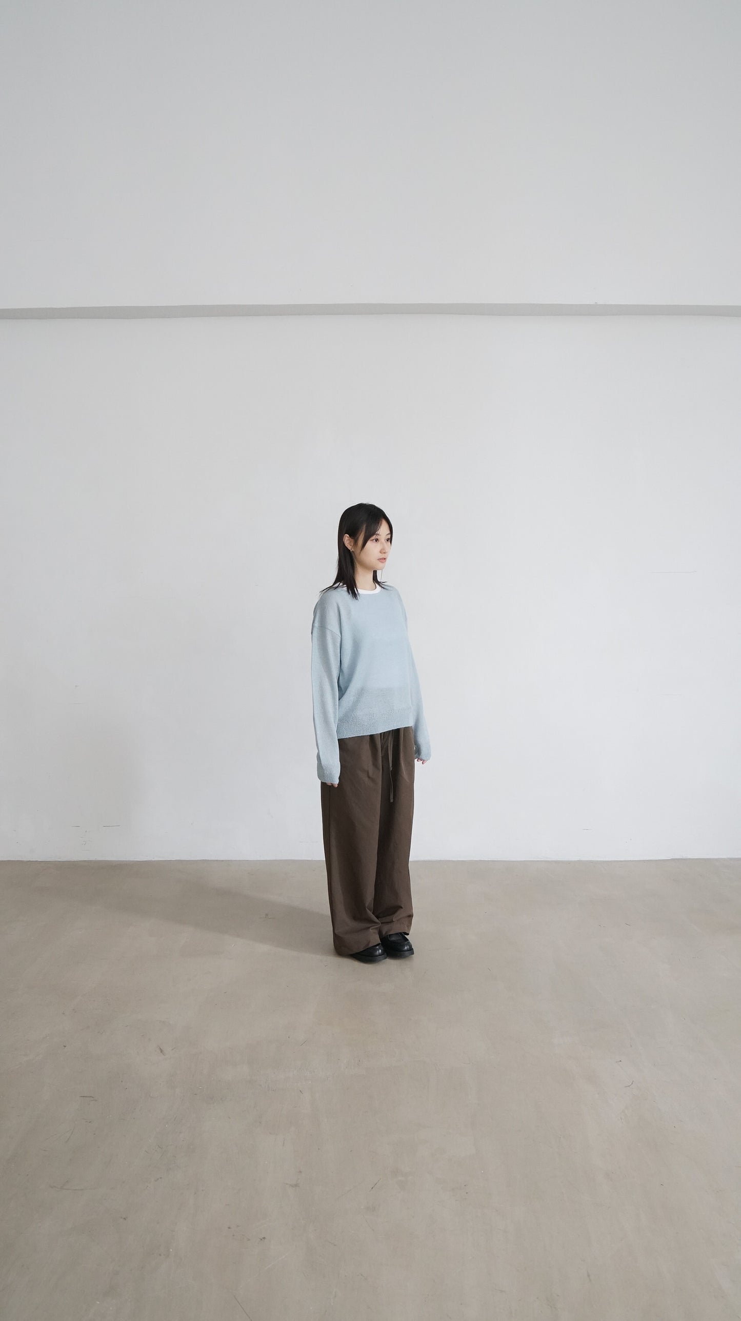 minimalist vintage wide pants in cloudy brown ( pre-order )