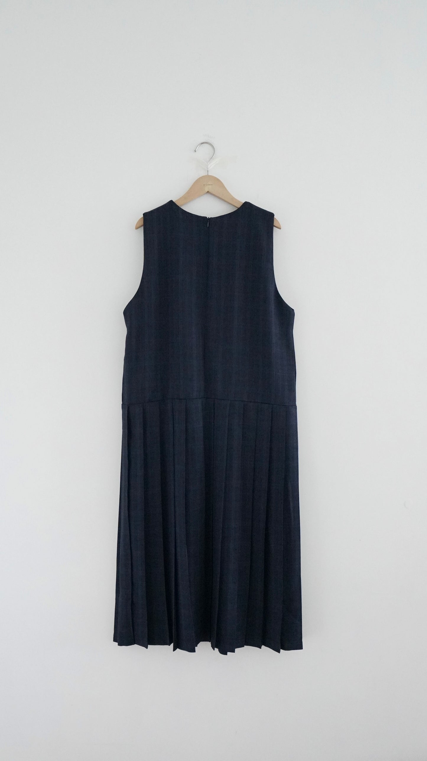 high-end checked dress in navy ( pre-order )