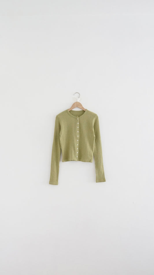 slim cut cardigan in green