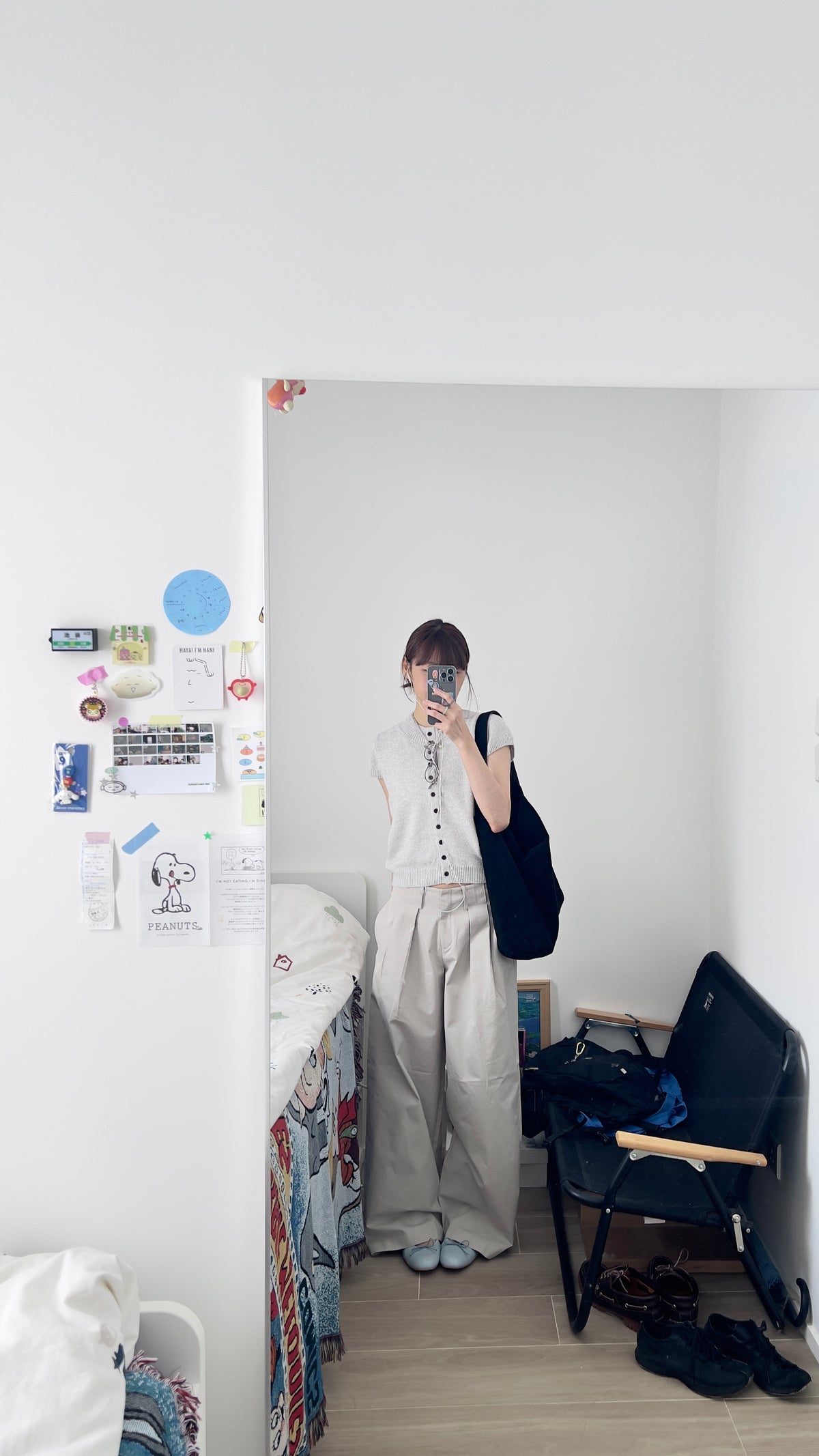 yoru button neck knit top in grey (pre-order)
