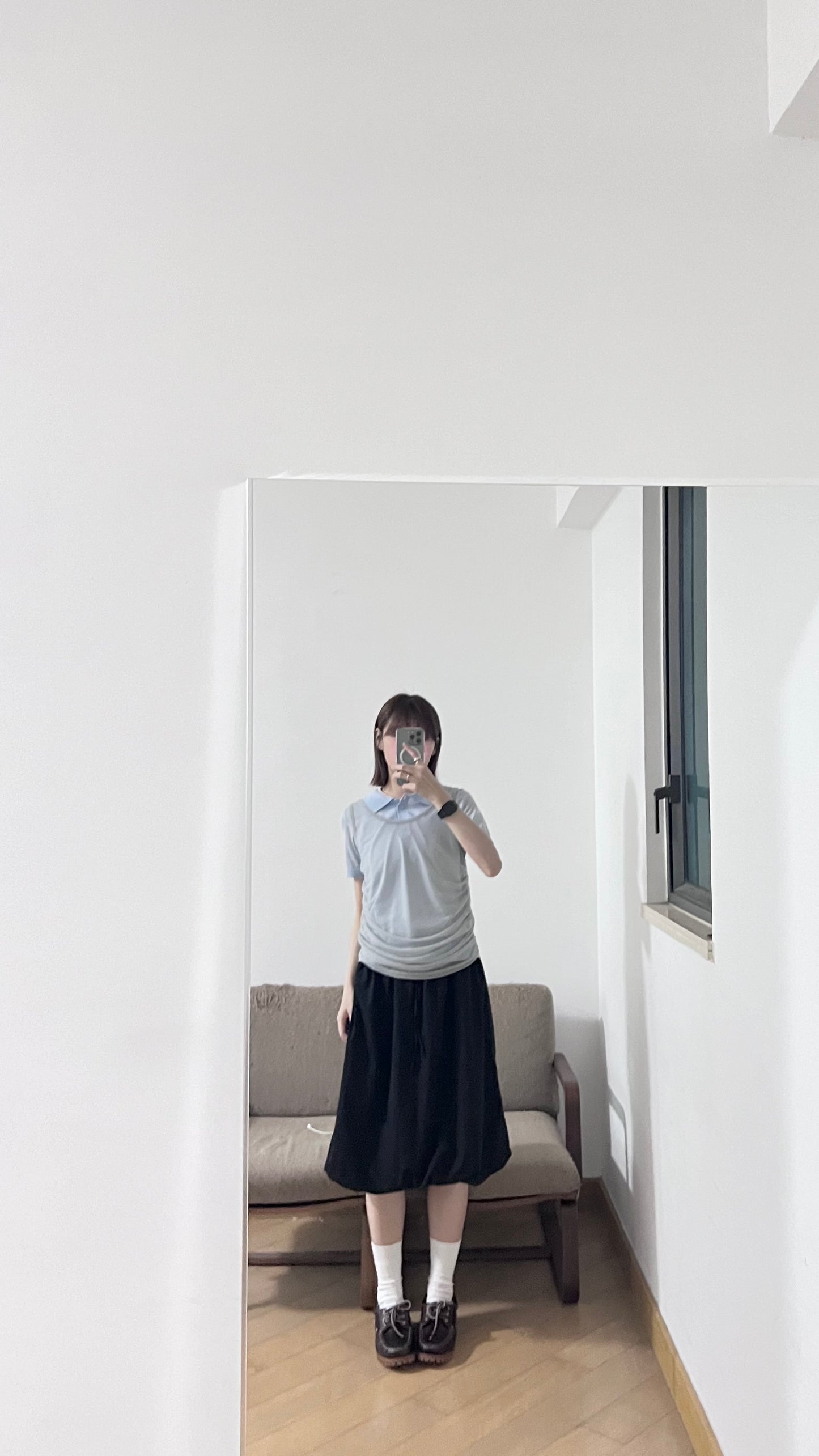 everyday puff midi skirt in black (pre-order)