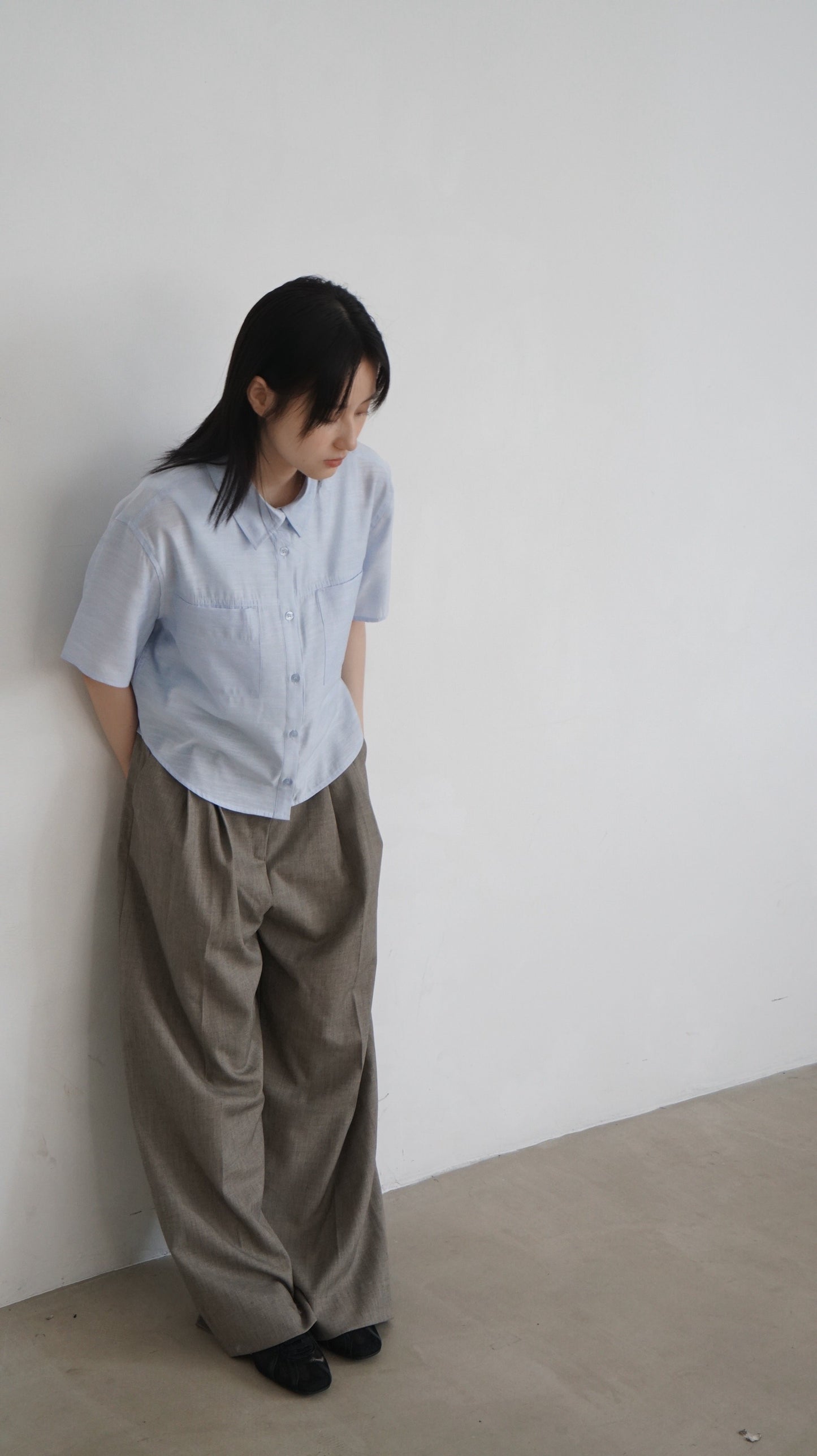 airy rayon shirt in sora (pre-order)