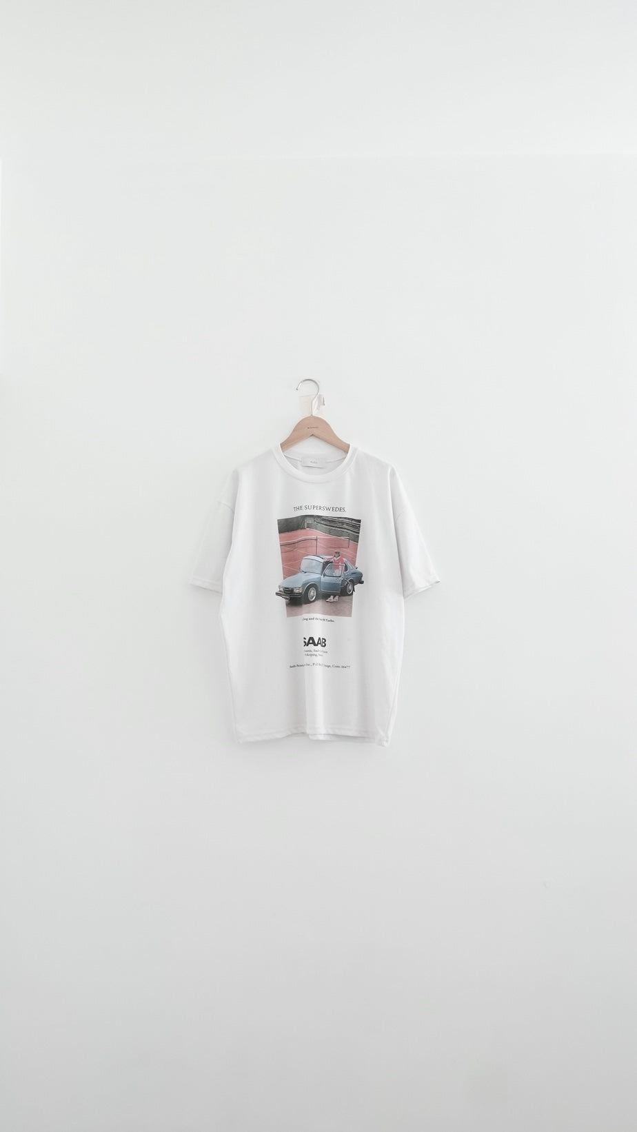 saab gender-free tee in white (pre-order)