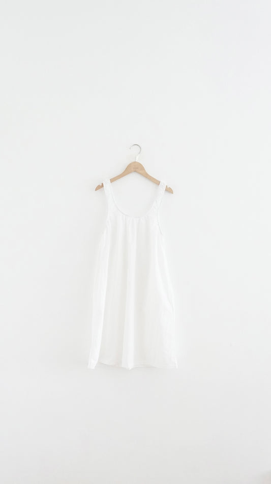 ease a-line tank dress in white (pre-order)