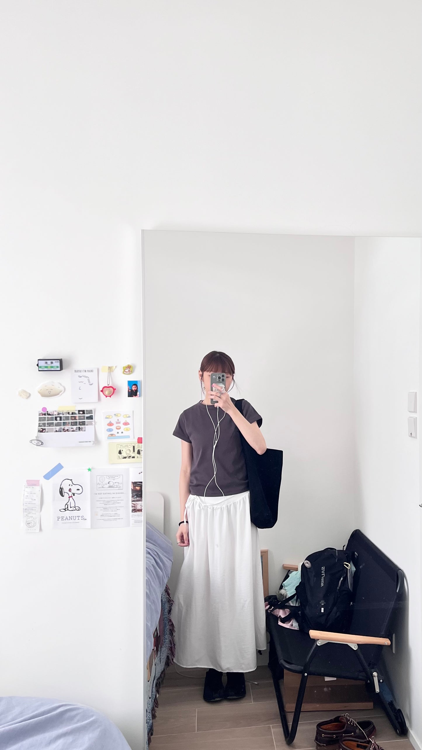 lumi gathered waist flowy maxi skirt in white (pre-order)