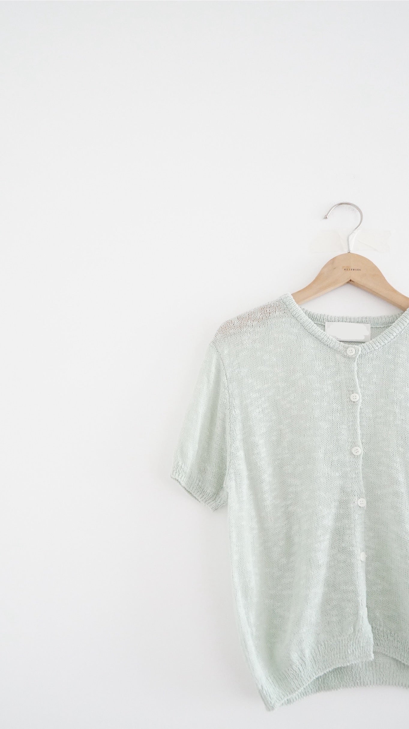sheer short sleeve cardigan in mint (pre-order)