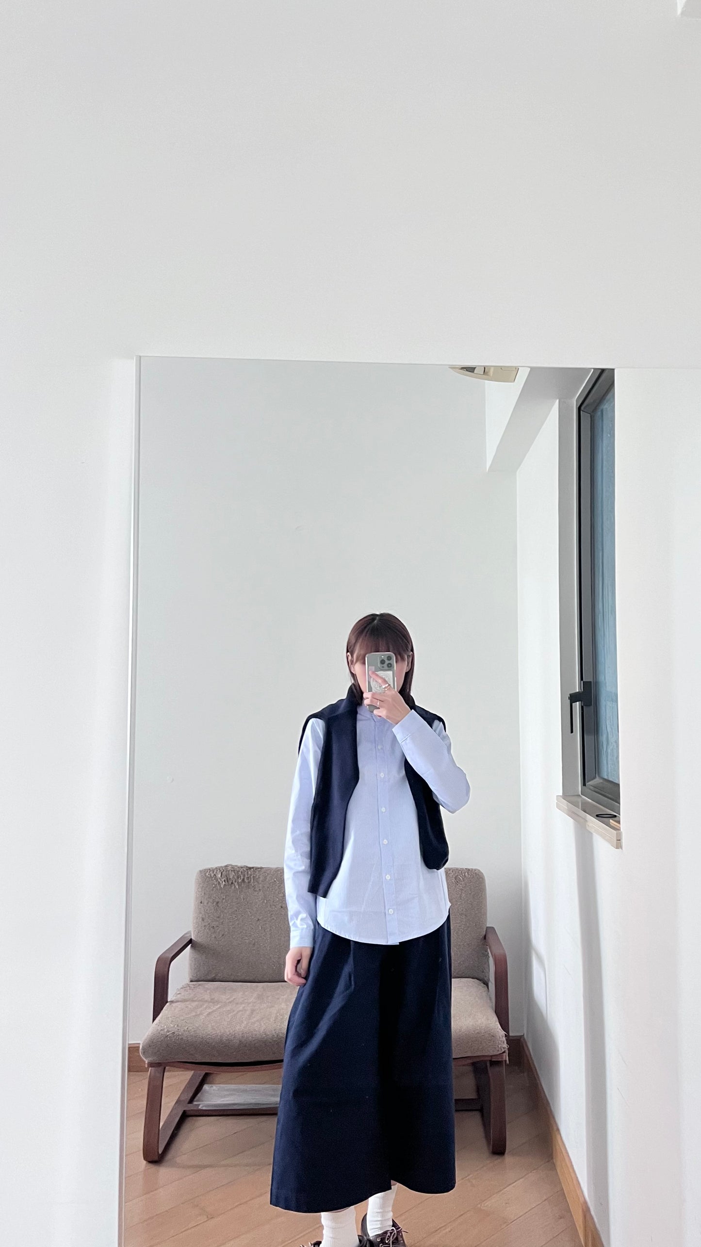 retro line cropped pants in navy