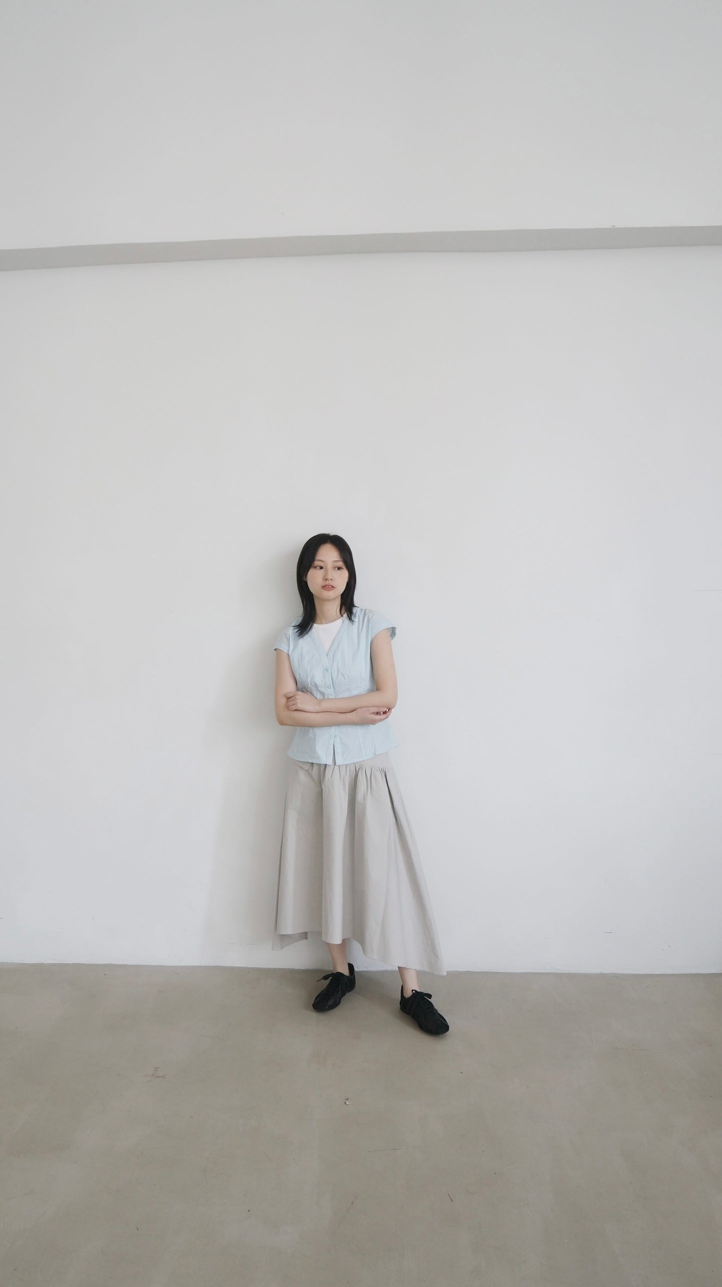 witt irregular shaped skirt in light grey