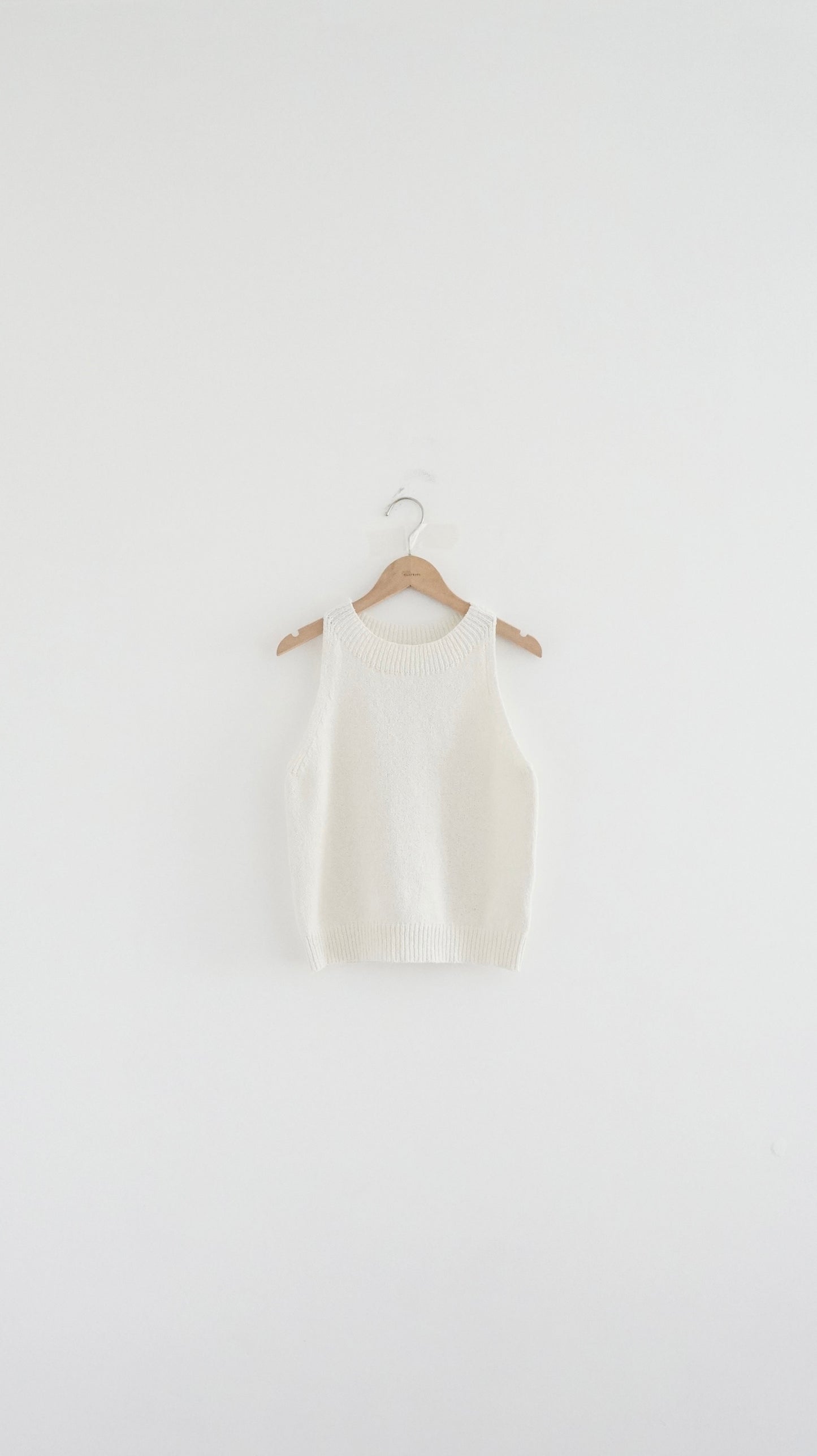 90s racer tank knit top in ivory (pre-order)