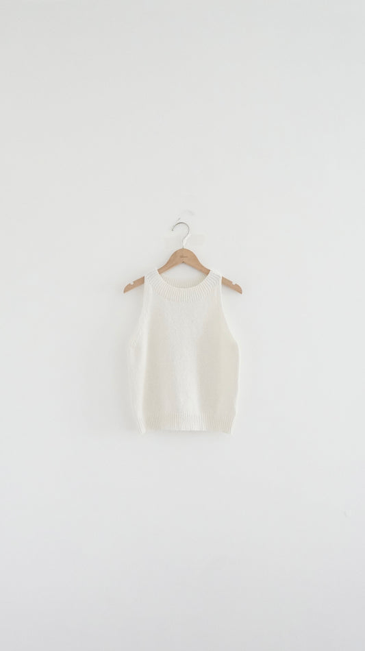 90s racer tank knit top in ivory (pre-order)