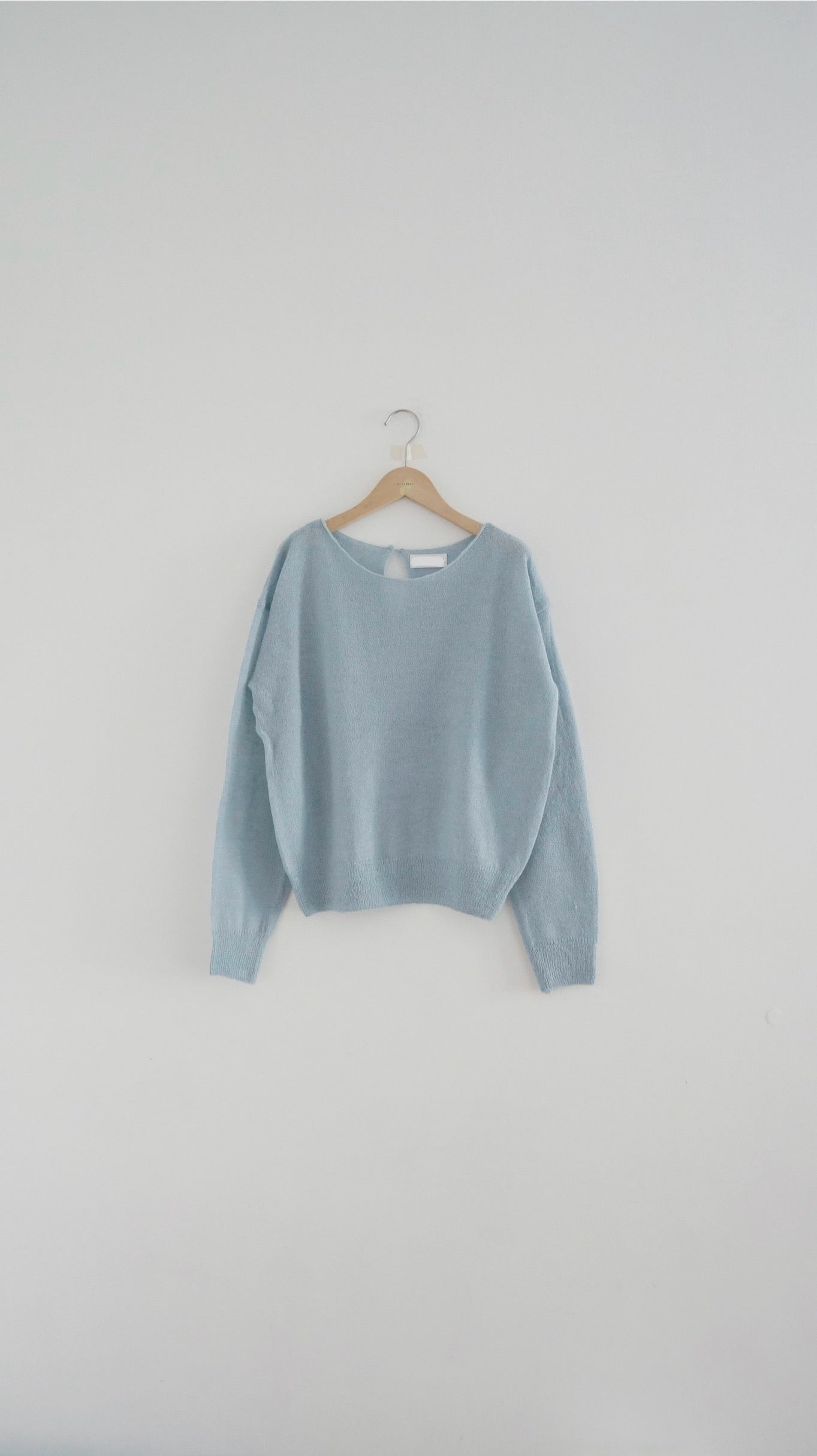 good sheer knit sweater in baby blue ( pre-order )