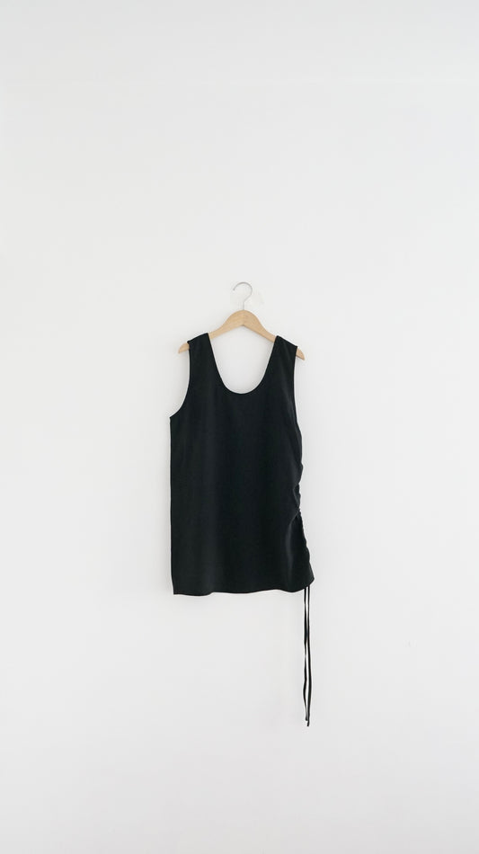 high-end minimalist dress top in black