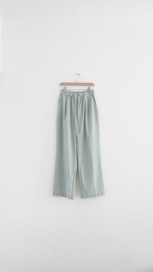 rove stretch nylon drawstring wide-leg trousers in mint (pre-order)