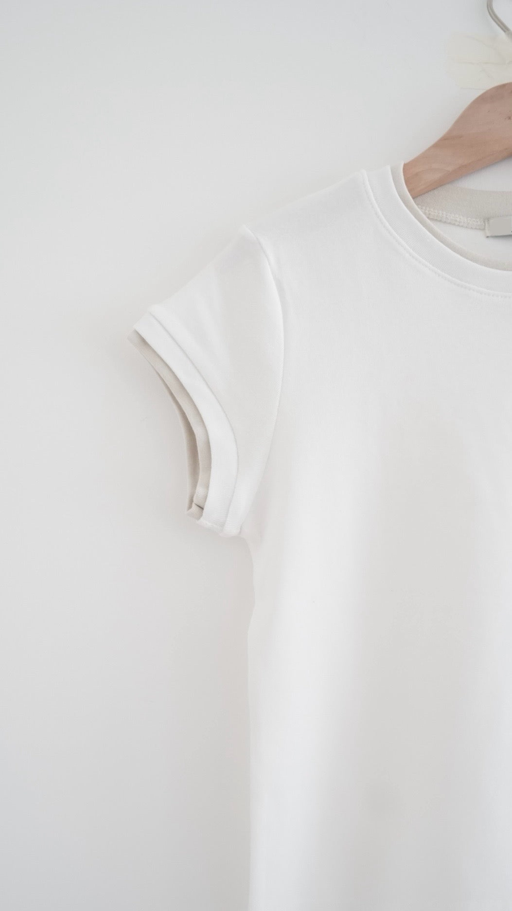 yui modal contrast trim tee in white (pre-order)