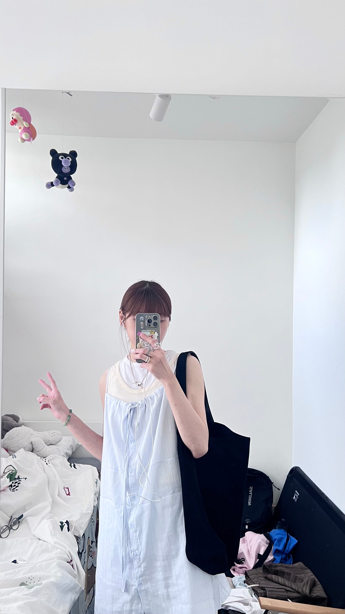 ore lace dress top in light blue (pre-order)