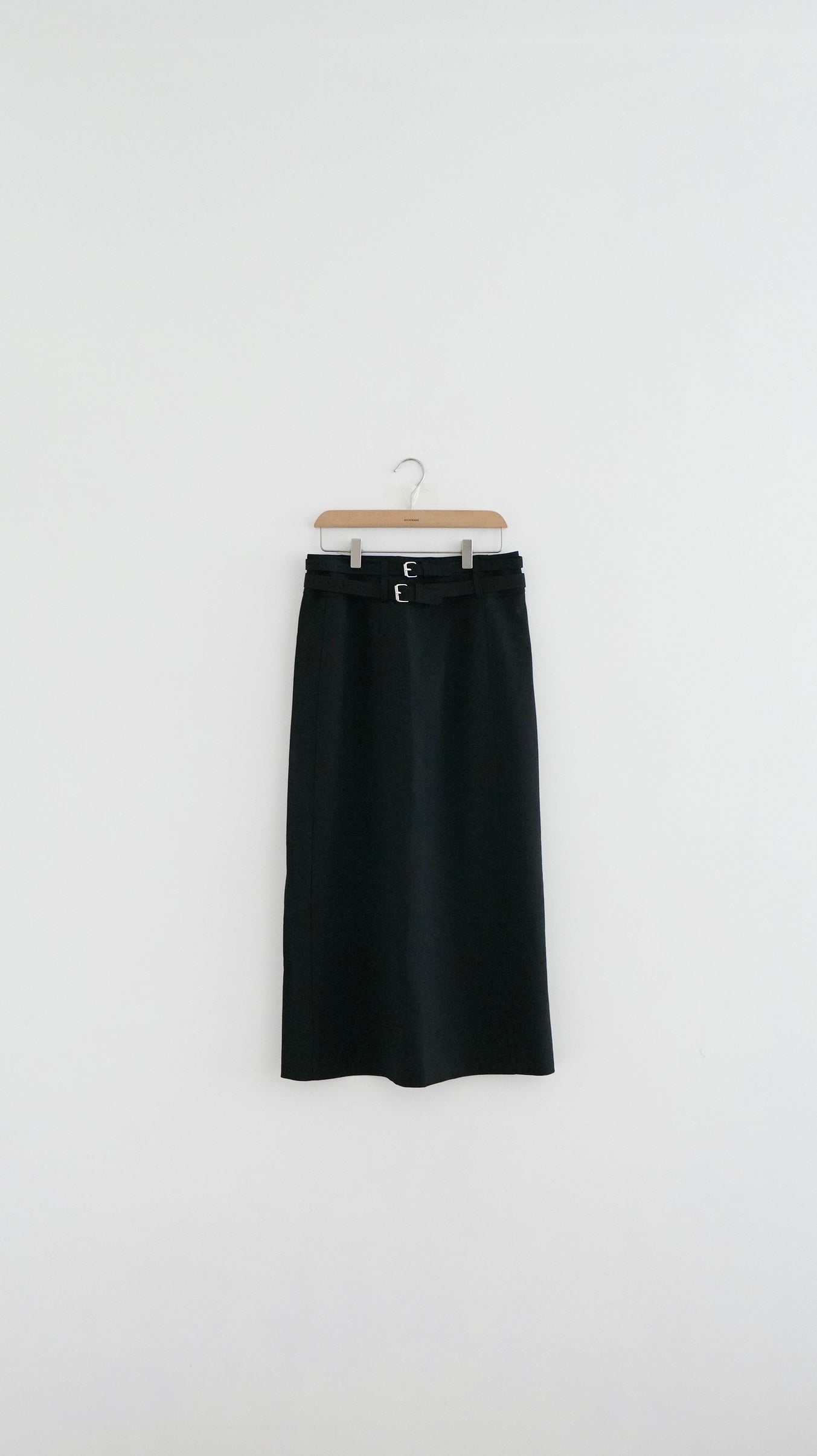 double belt skirt in black (M)