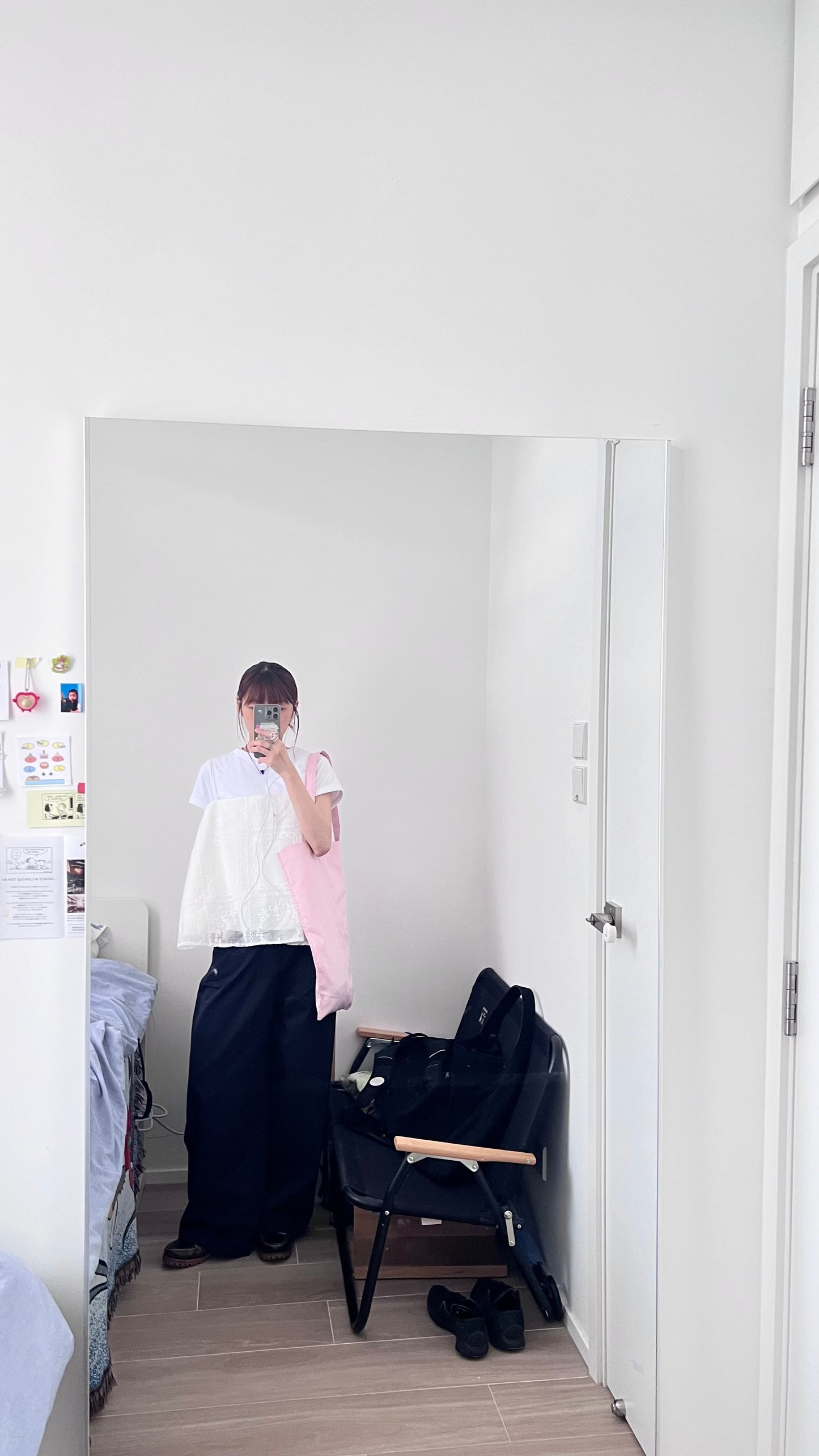 kaze curved seam wide-leg trousers in navy (pre-order)