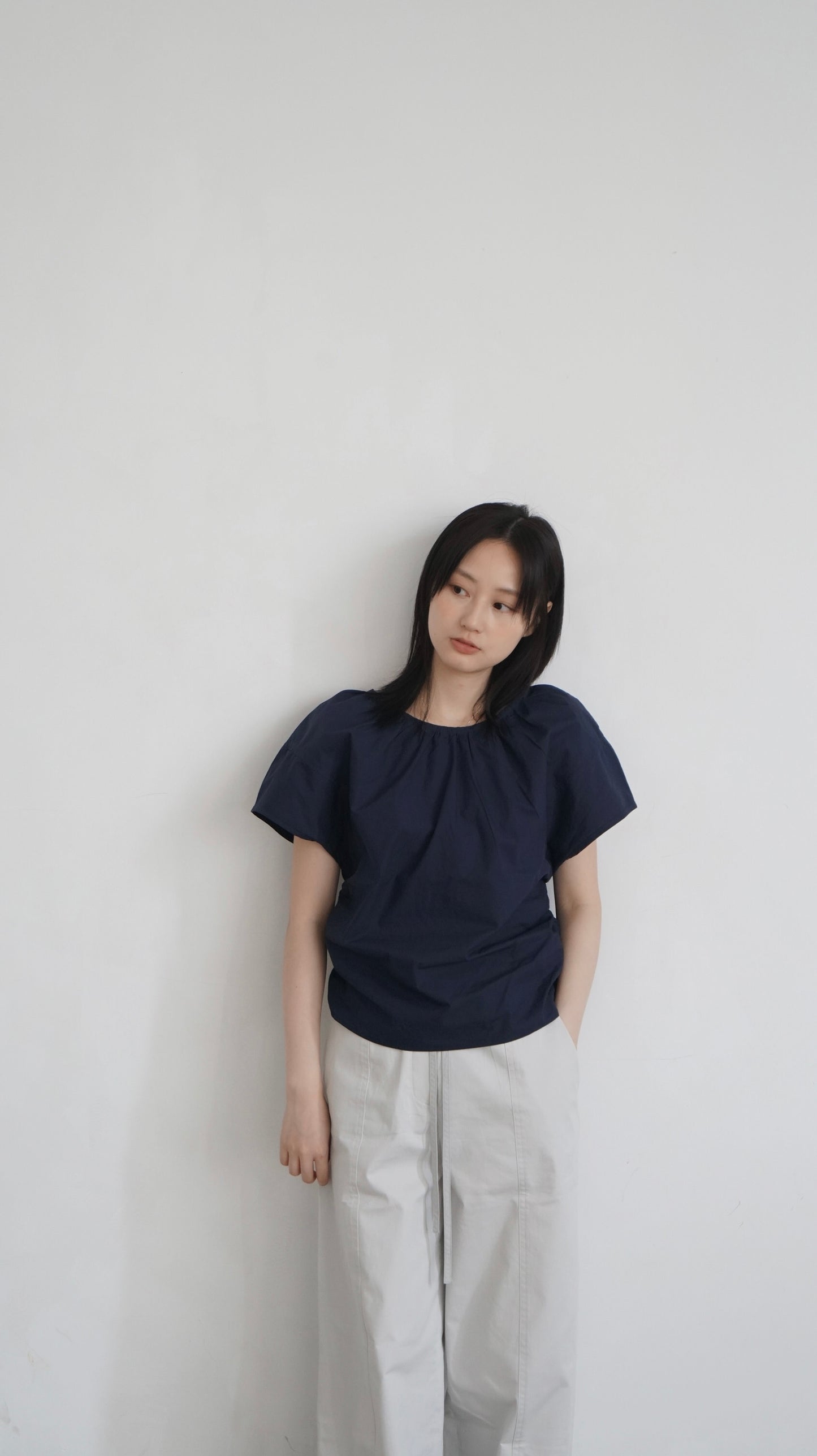 bubble shirt in navy