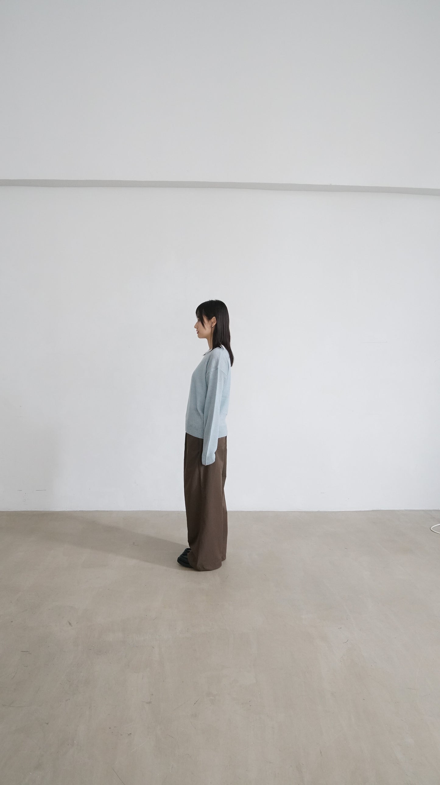 minimalist vintage wide pants in cloudy brown ( pre-order )