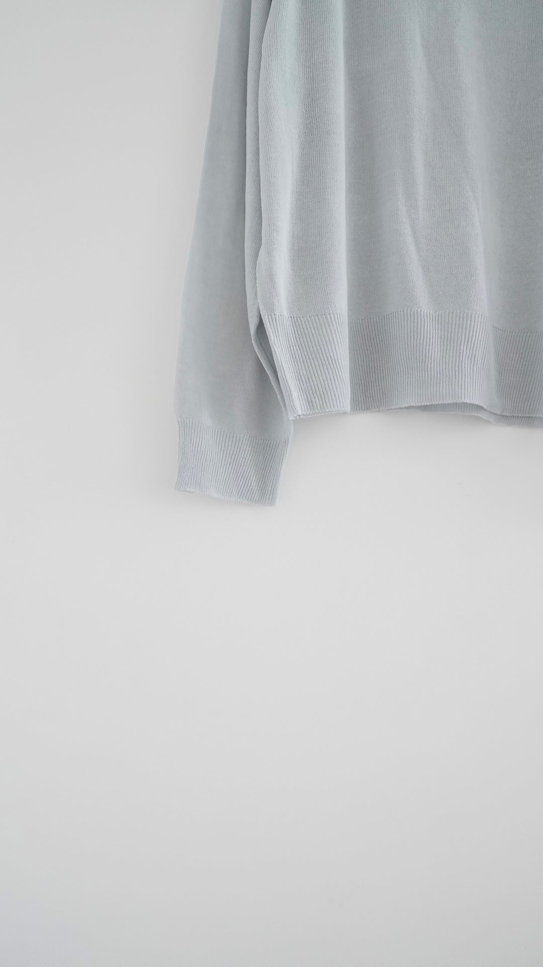 elian classic v-neck summer sheer sweater in light blue (pre-order)