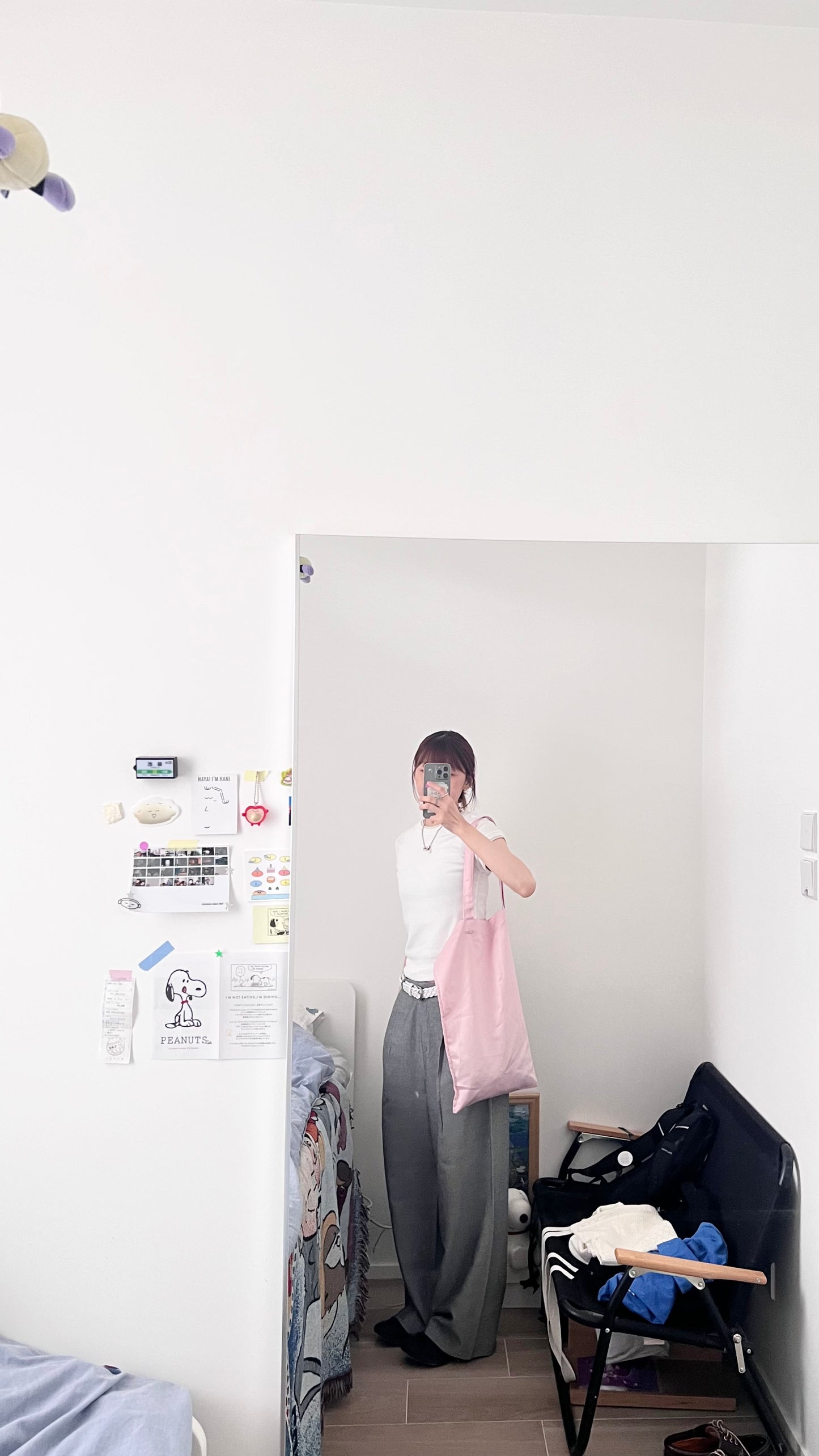 yui modal contrast trim tee in white (pre-order)