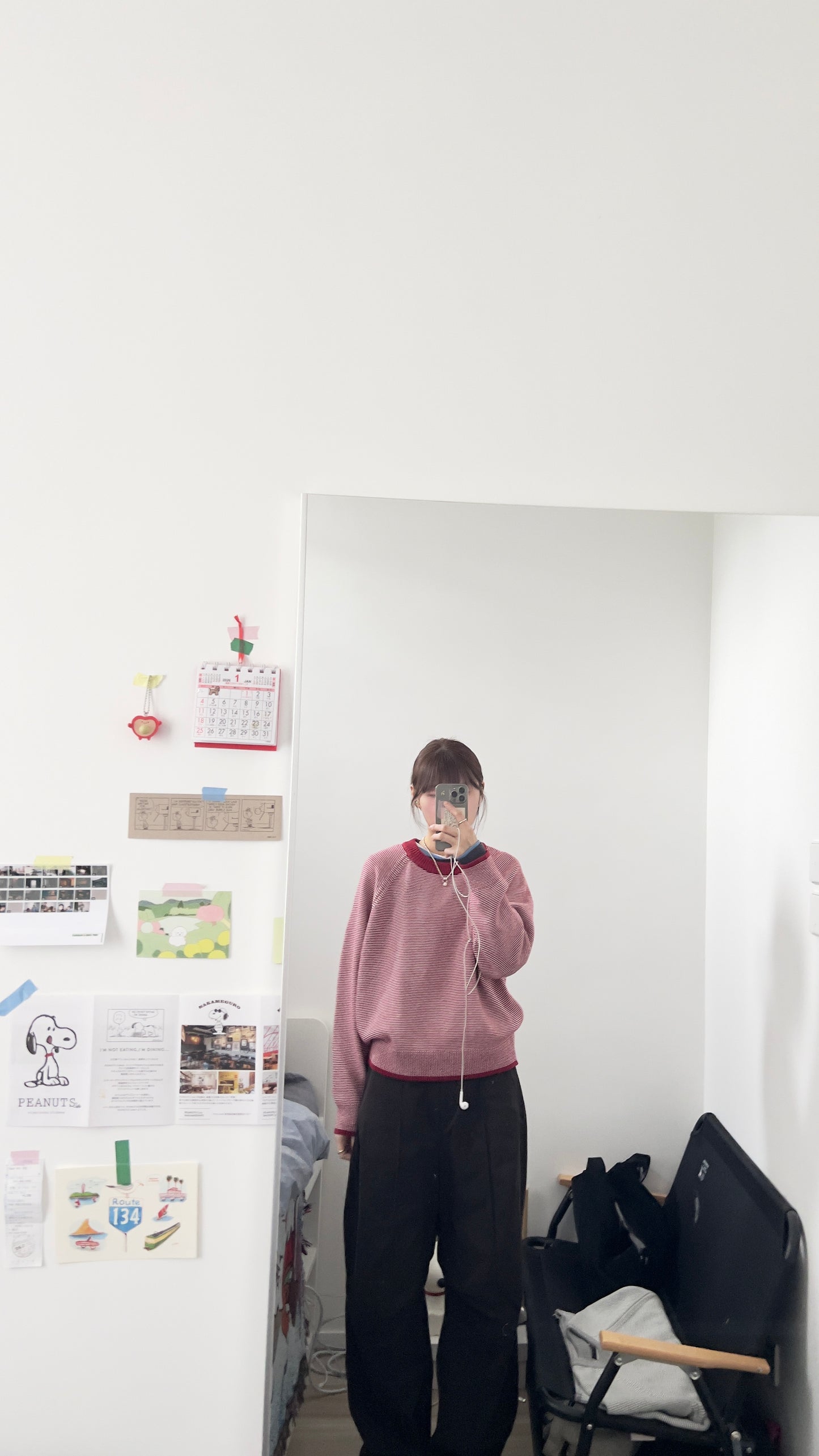yoyogi fine stripe knit in red