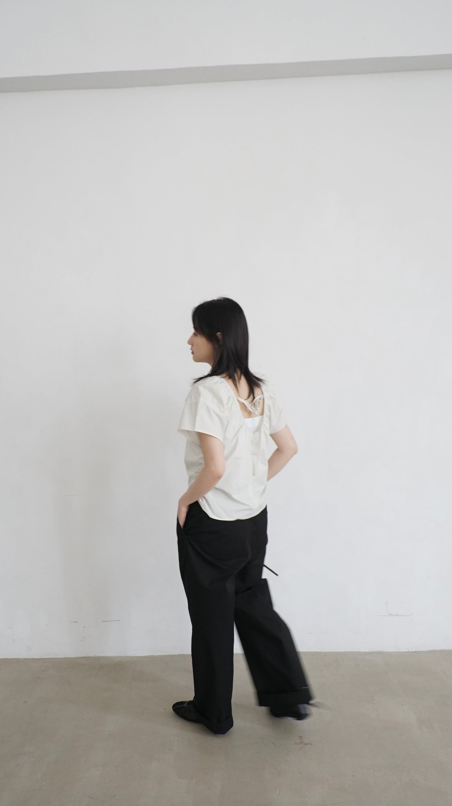 collar pants in black (pre-order)