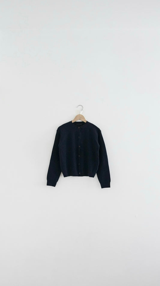 round cardigan in navy