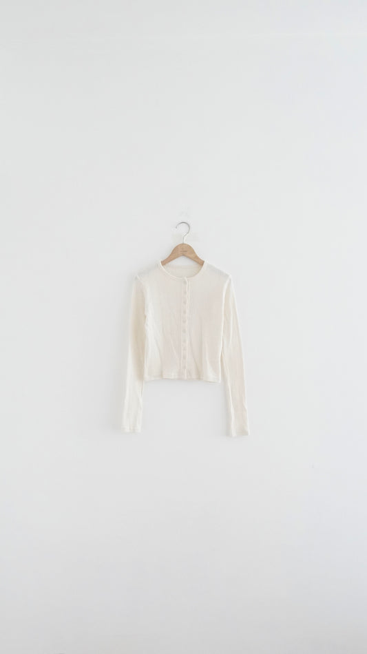 slim cut cardigan in ivory
