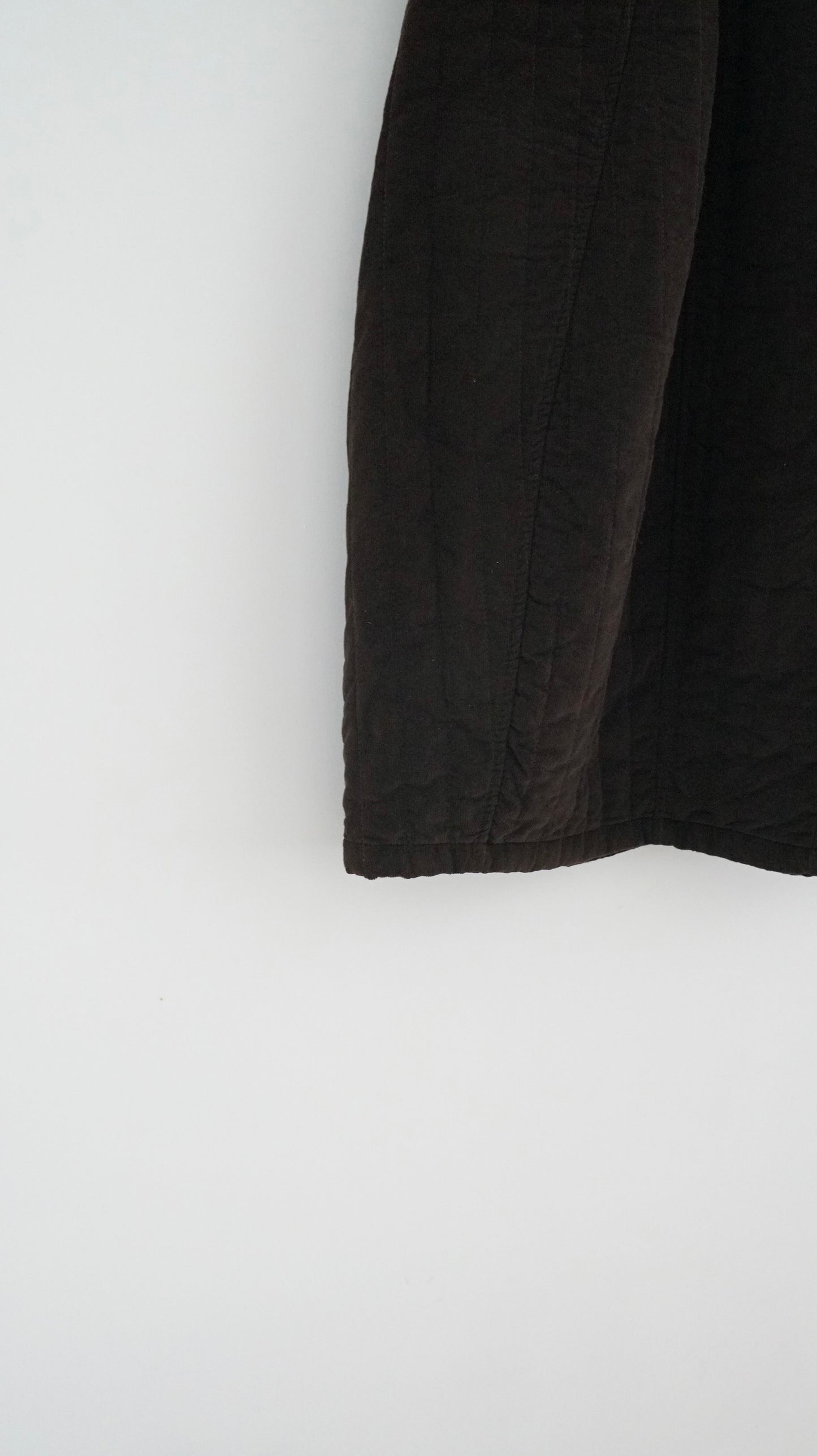 quilted cocoon skirt in brown (pre-order)