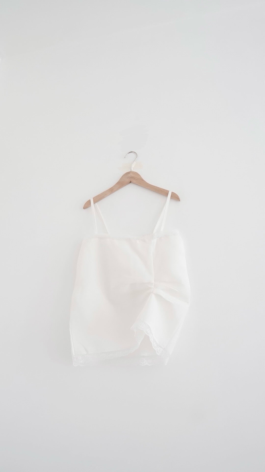 victoria lace trim camisole top in white (pre-order)