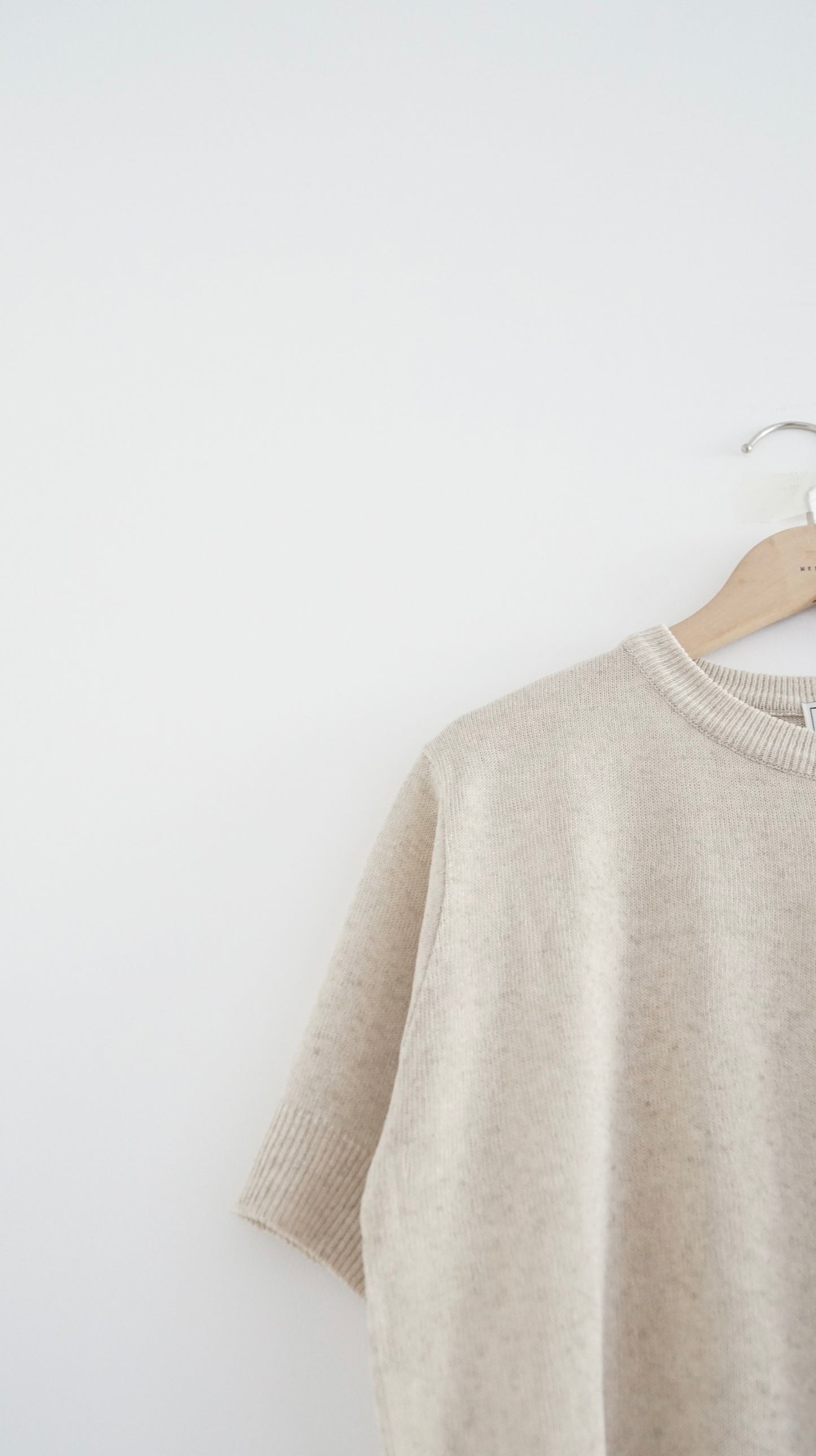 classic round neck sweater in ivory