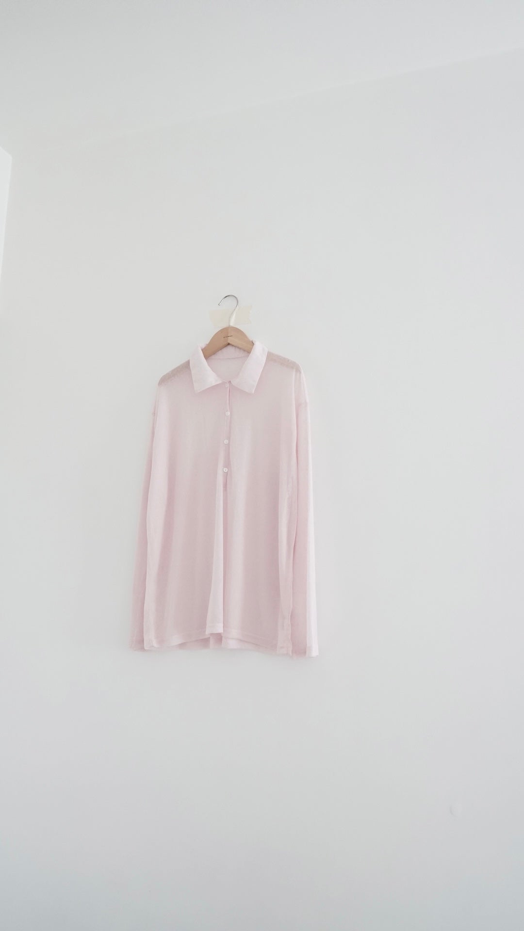 velor sheer polo shirt in pink (pre-order)