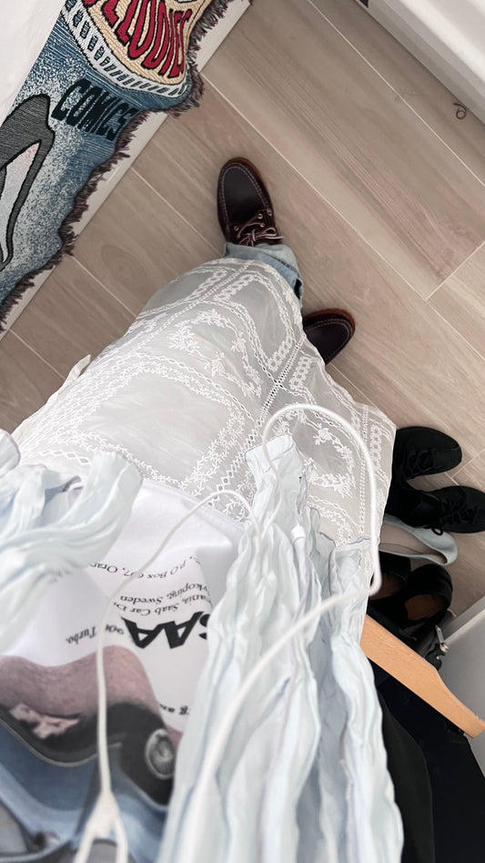 noir french romantic lace skirt in white (pre-order)