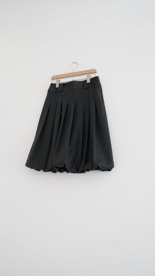 terre high quality midi bubble skirt in charcoal (pre-order)