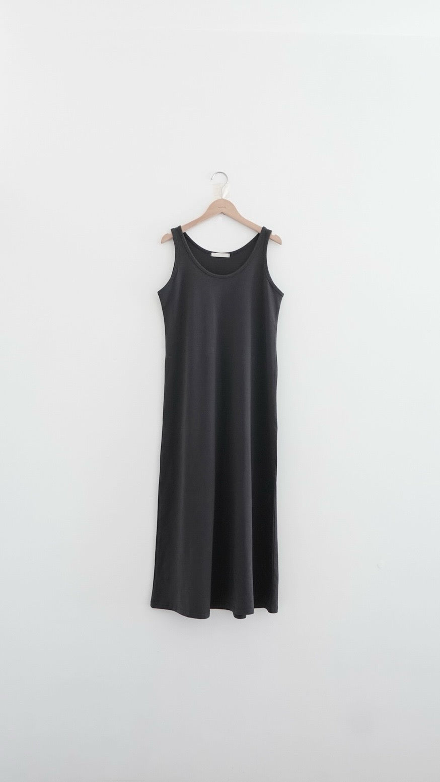 classic a-line cotton dress in charcoal (pre-order)