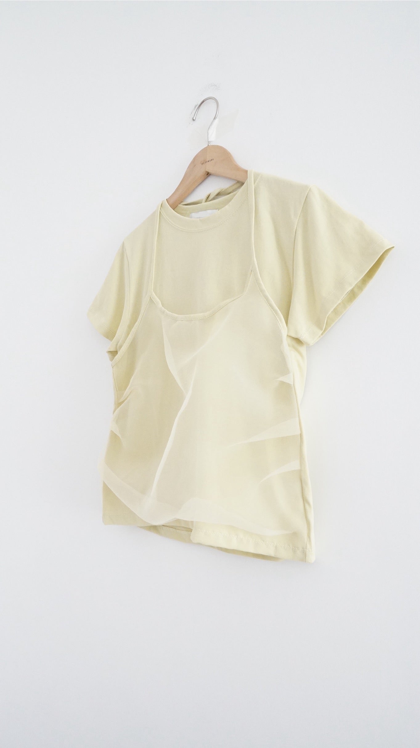 two-in-one tee in pistachioi green