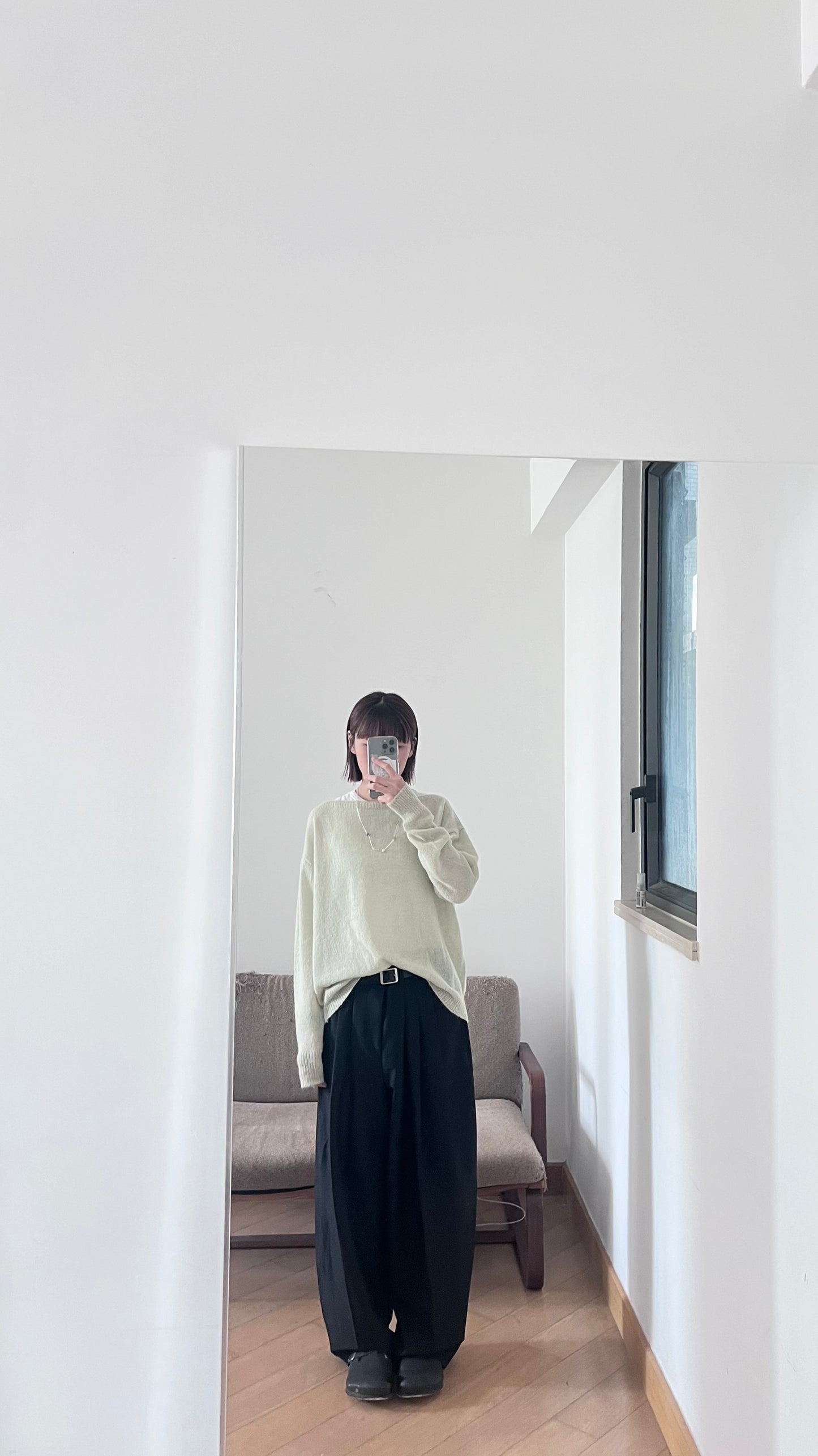 spring sheer sweater in avocado green