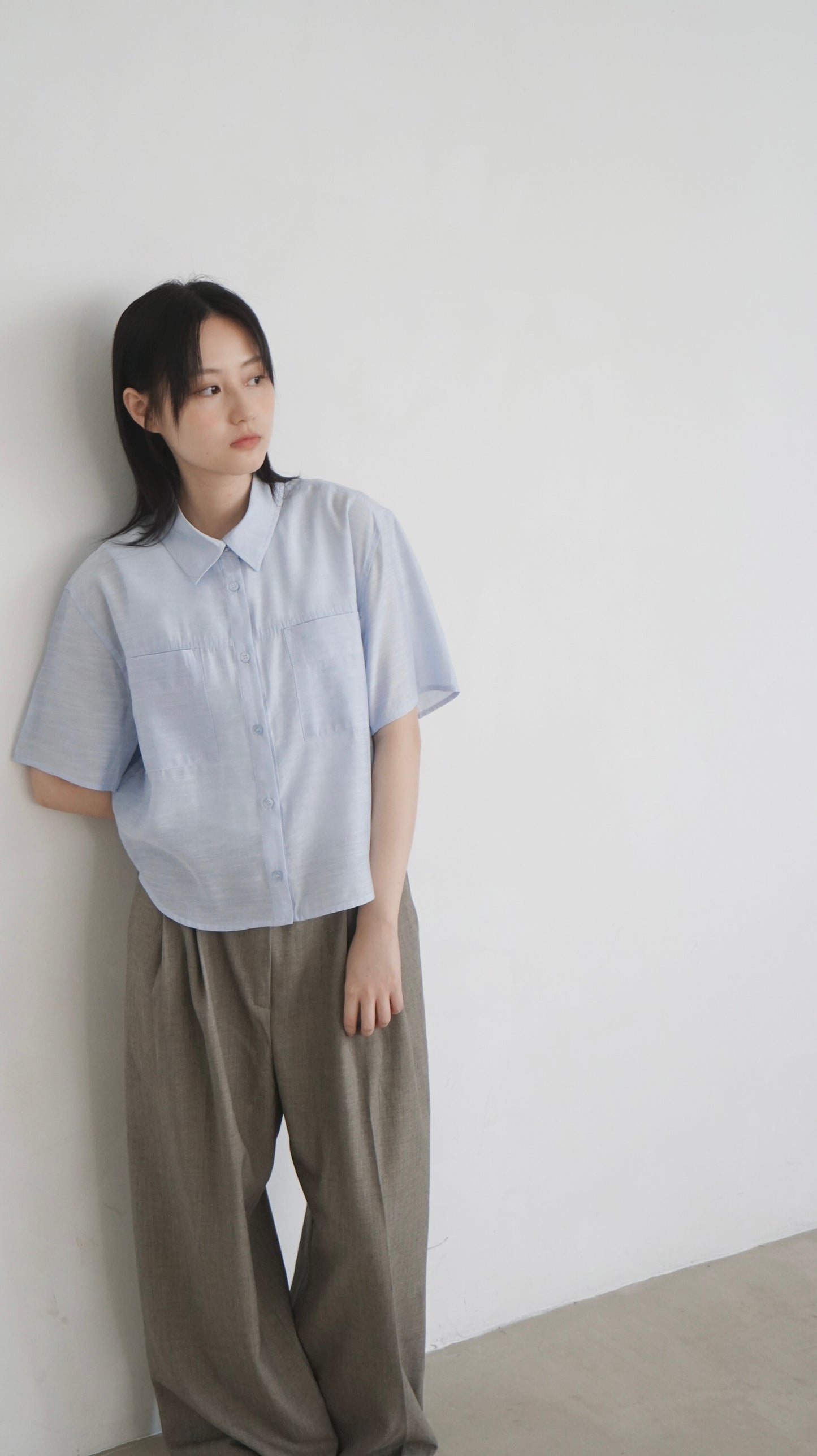 airy rayon shirt in sora (pre-order)