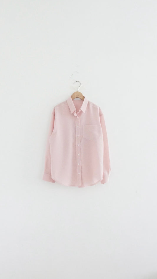 plain sheer shirt in pink