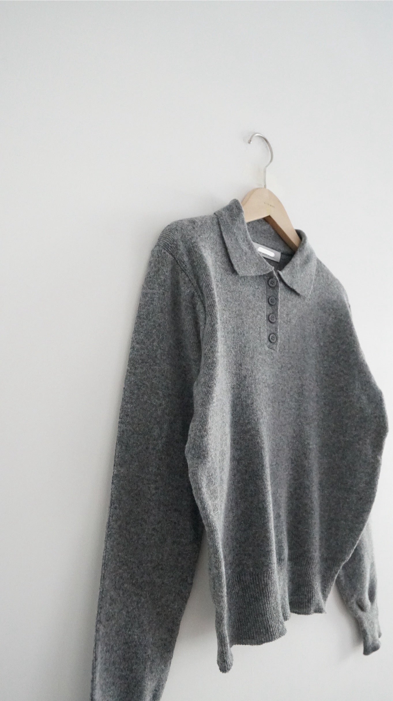 classic polo sweater in grey ( pre-order )