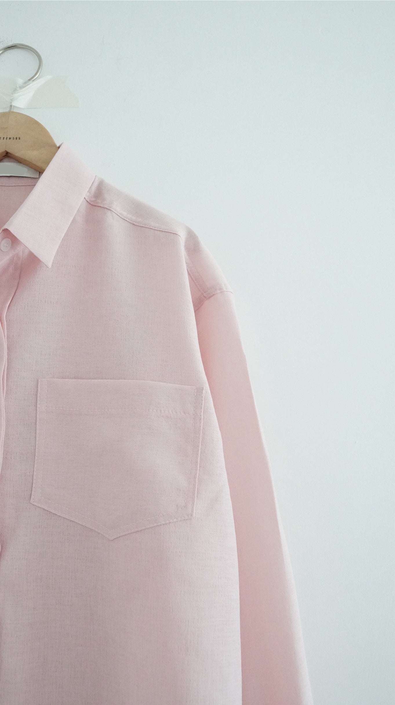 plain sheer shirt in pink