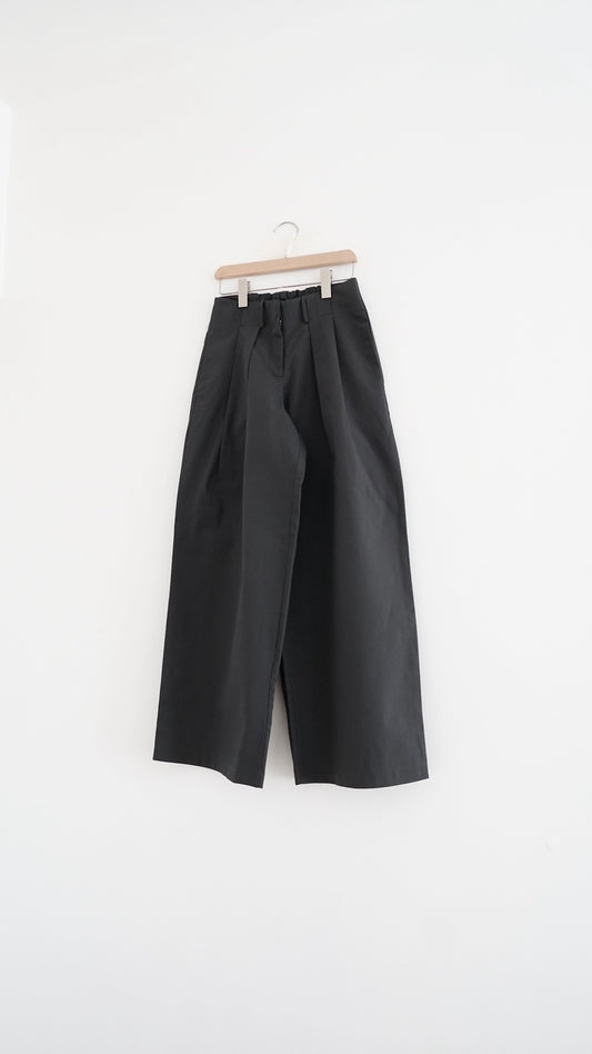 ally pleated waist trousers in (charcoal (pre-order)