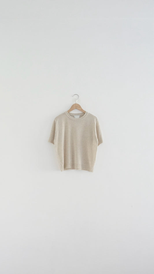 classic round neck sweater in ivory