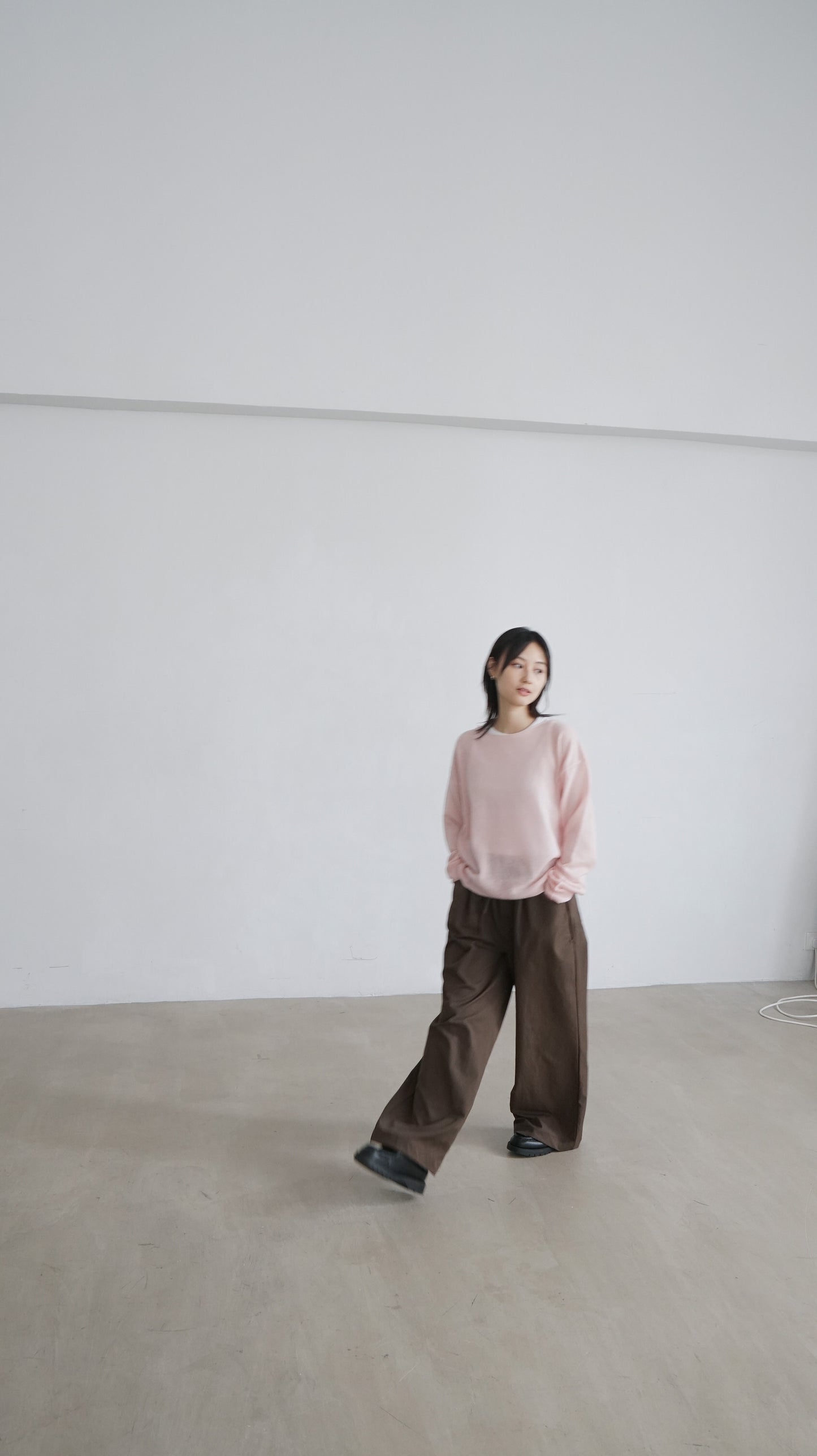 good sheer knit sweater in rose quartz ( pre-order )